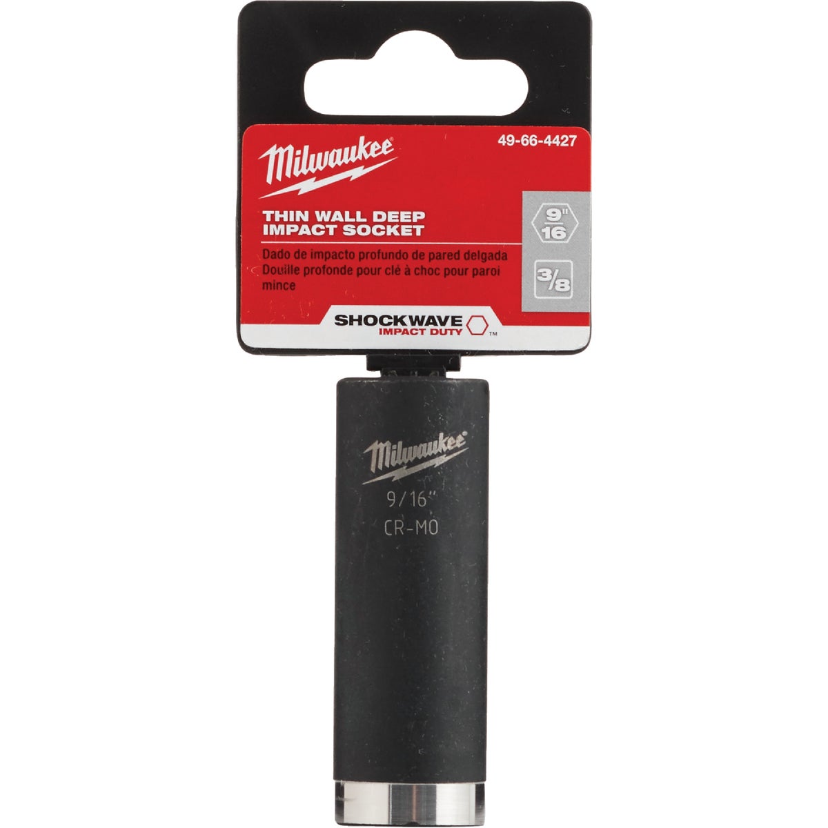Milwaukee SHOCKWAVE 3/8 In. Drive 9/16 In. 6-Point Deep Standard Impact Socket Image 2