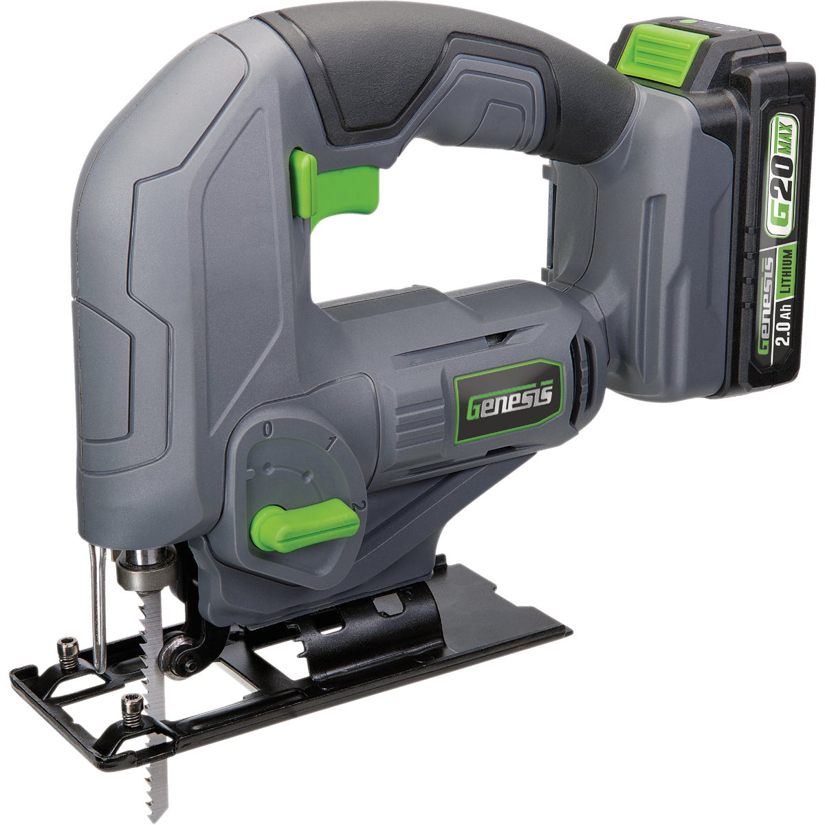 Genesis 20V Cordless Jig Saw Kit with 2.0 Ah Battery & Charger
