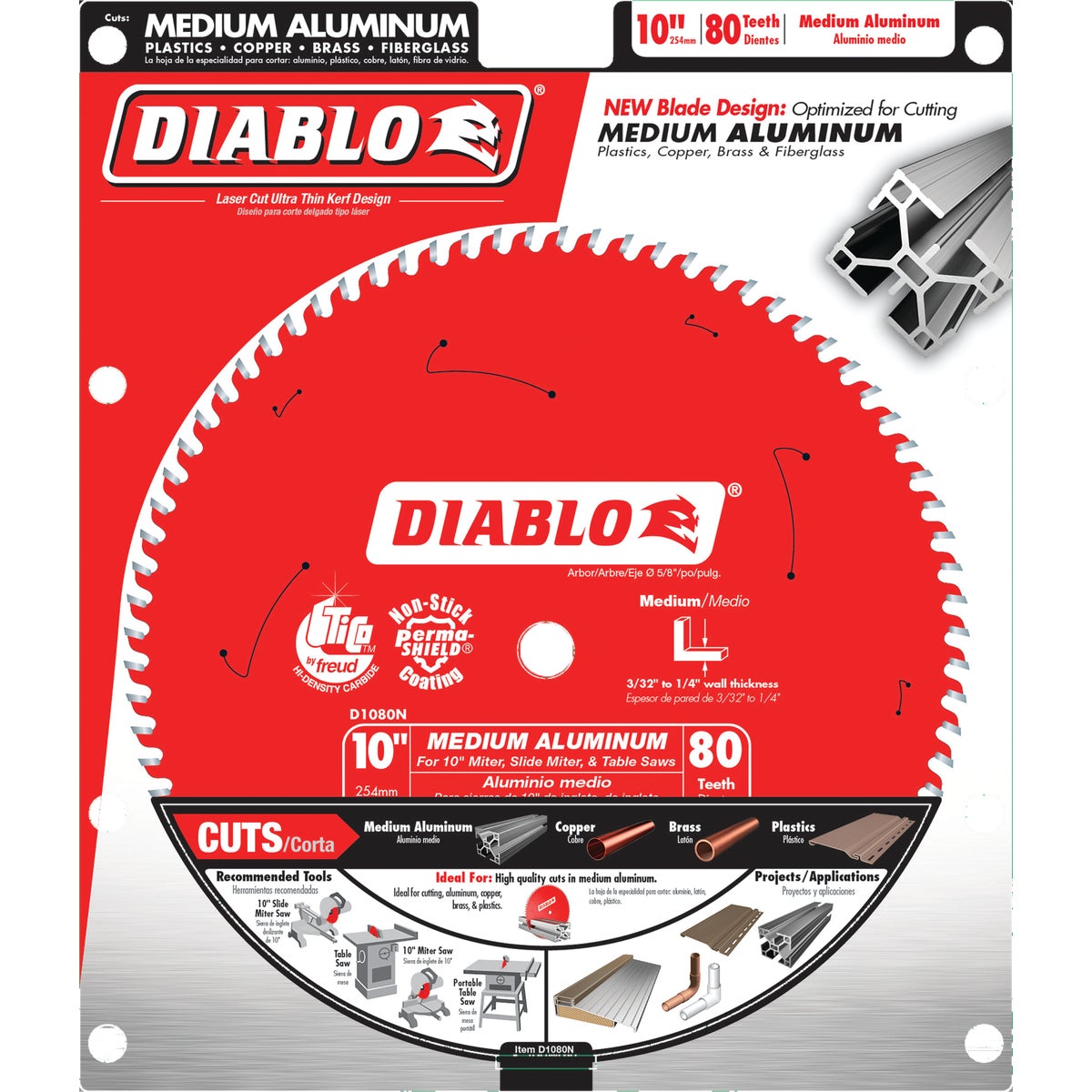 Diablo 10 In. 80-Tooth Aluminum Circular Saw Blade Image 2