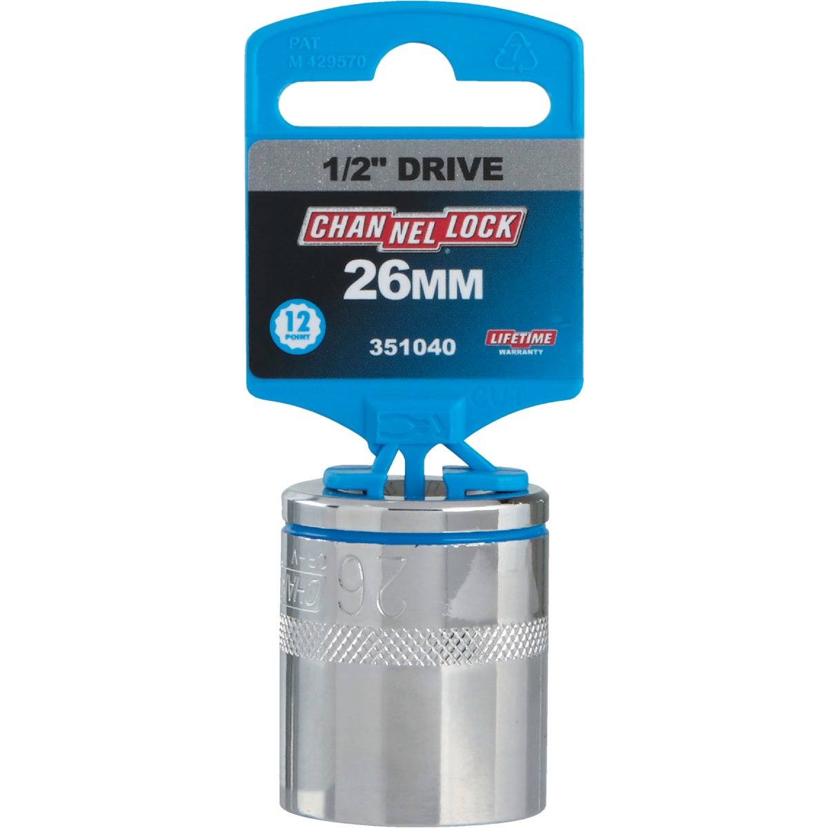 Channellock 1/2 In. Drive 26 mm 12-Point Shallow Metric Socket Image 2