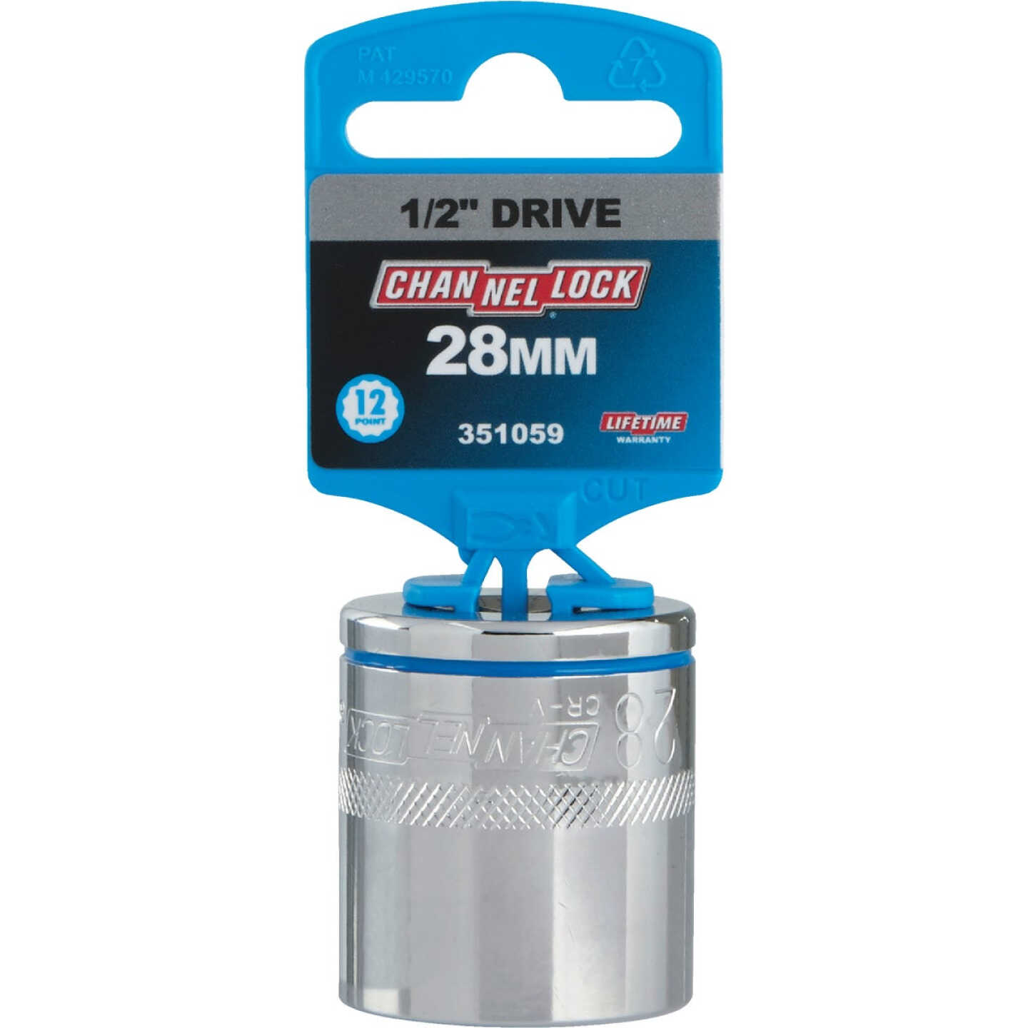 Channellock 1/2 In. Drive 28 mm 12-Point Shallow Metric Socket Image 2