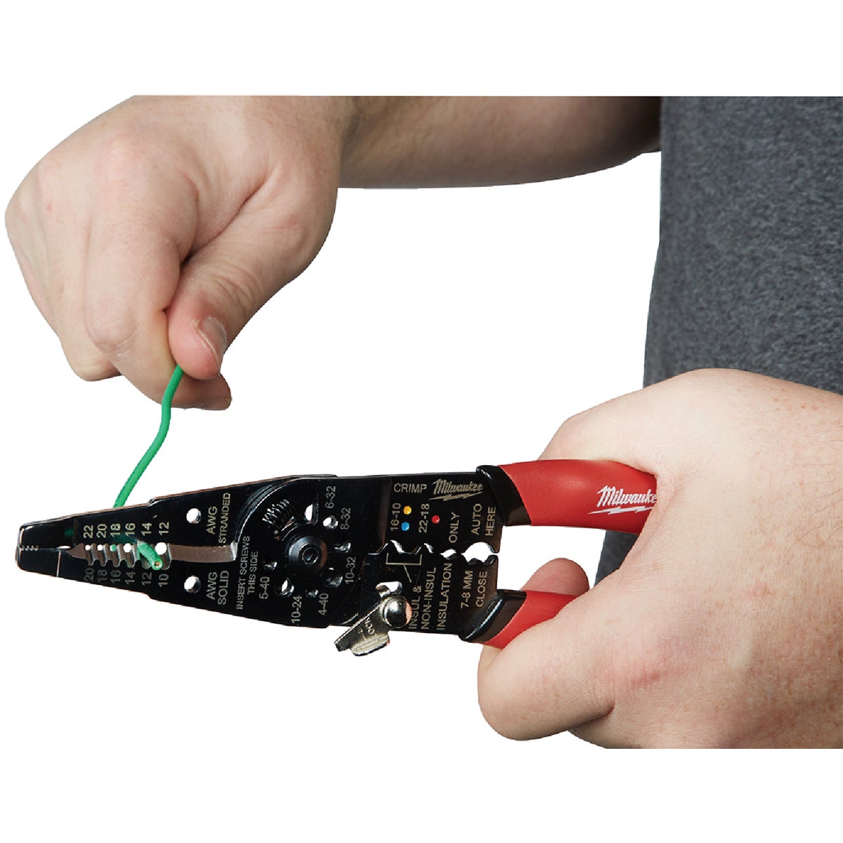 Milwaukee 9 In. 10-20 AWG Solid/12-22 AWG Stranded Multi-Purpose Wire Stripper/Cutter/Crimper Image 6