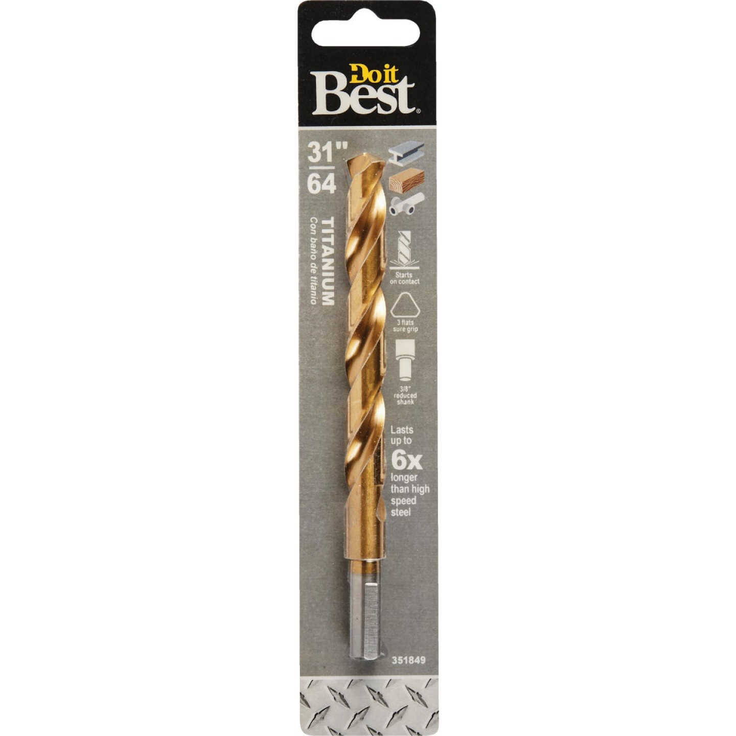 Do it Best 31/64 In. Titanium Drill Bit Image 1