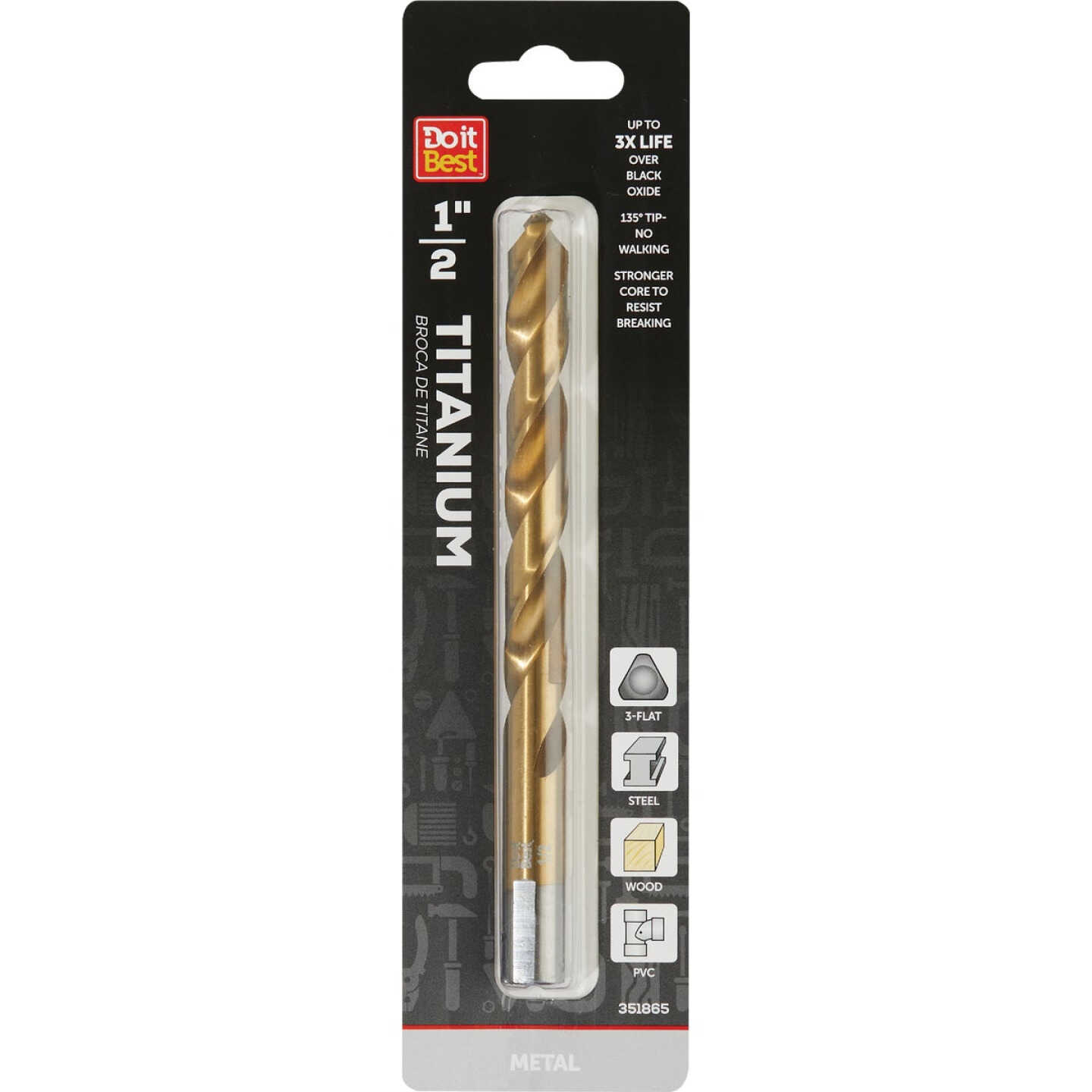 Do it Best 1/2 In. Titanium Drill Bit Image 1