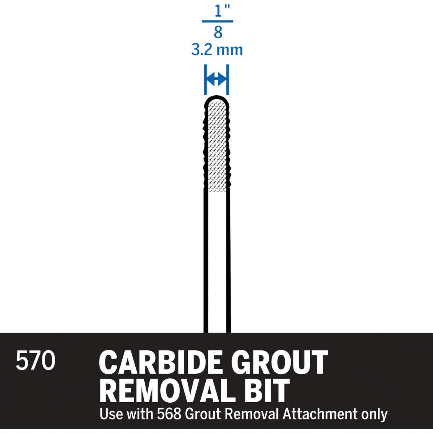 Dremel 1/8 In. Carbide Grout Removal Bit Image 2