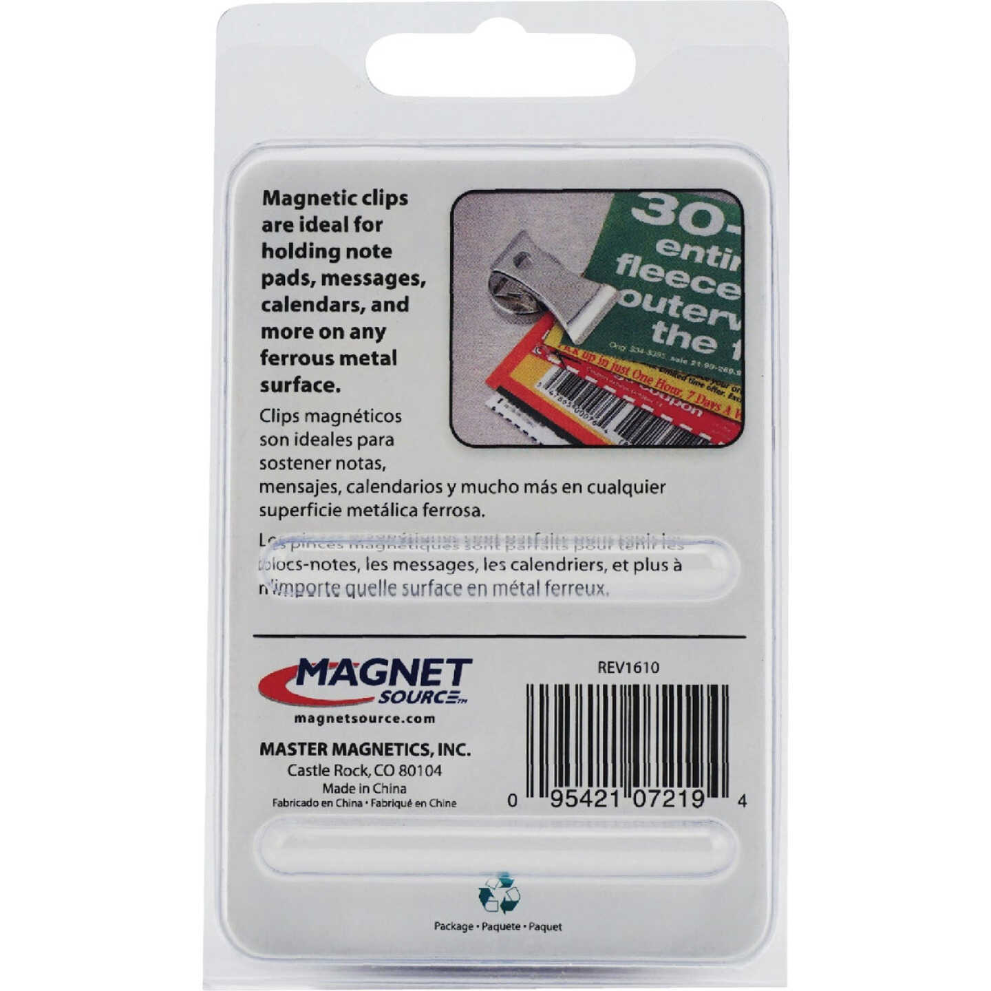 Master Magnetics 1 In. Dia. Chrome Magnetic Note Holder Clip (2-Pack) Image 8