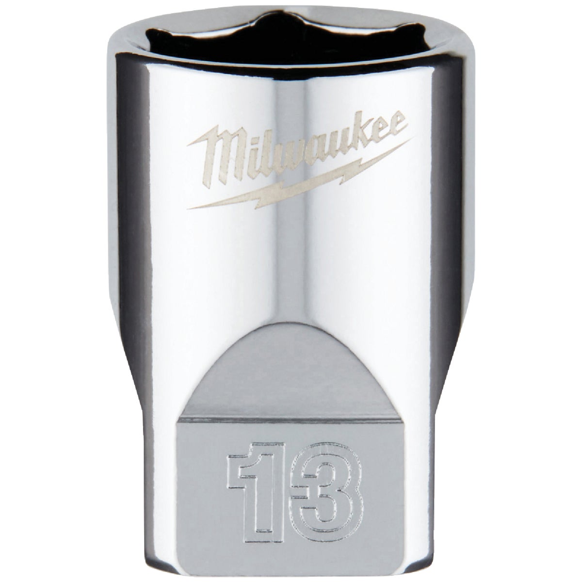 Milwaukee 1/4 In. Drive 13 mm 6-Point Shallow Metric Socket with FOUR FLAT Sides Image 1