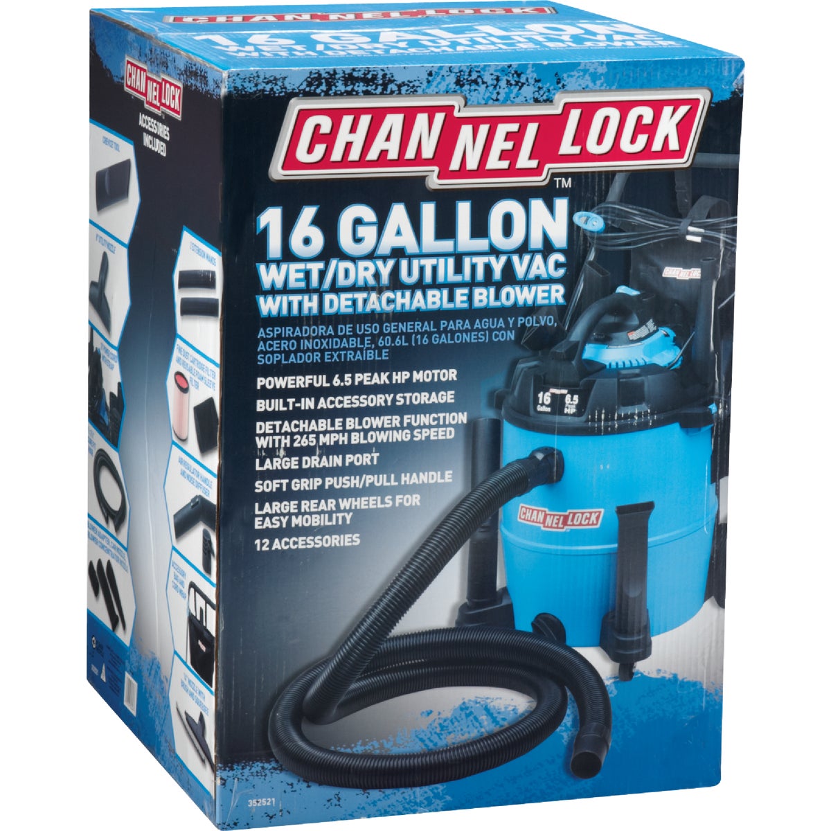 Channellock 16 Gal. 6.5-Peak HP Wet/Dry Vacuum with Blower Image 7