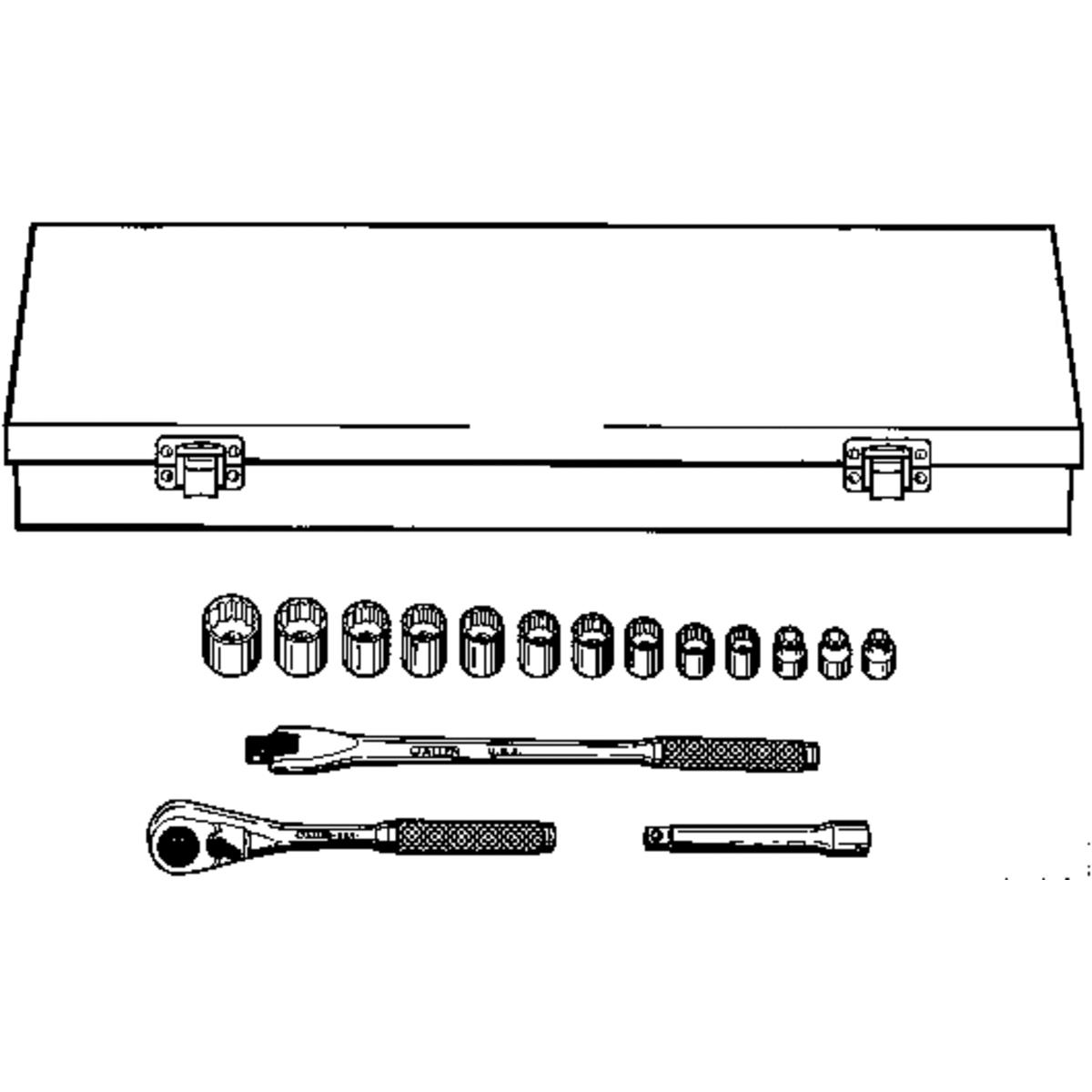 16PC 1/2" SOCKET SET