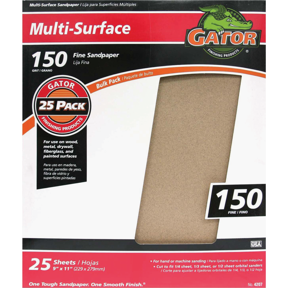 Gator Blade Multi-Surface 9 In. x 11 In. 150 Grit Fine Sandpaper (25-Pack)