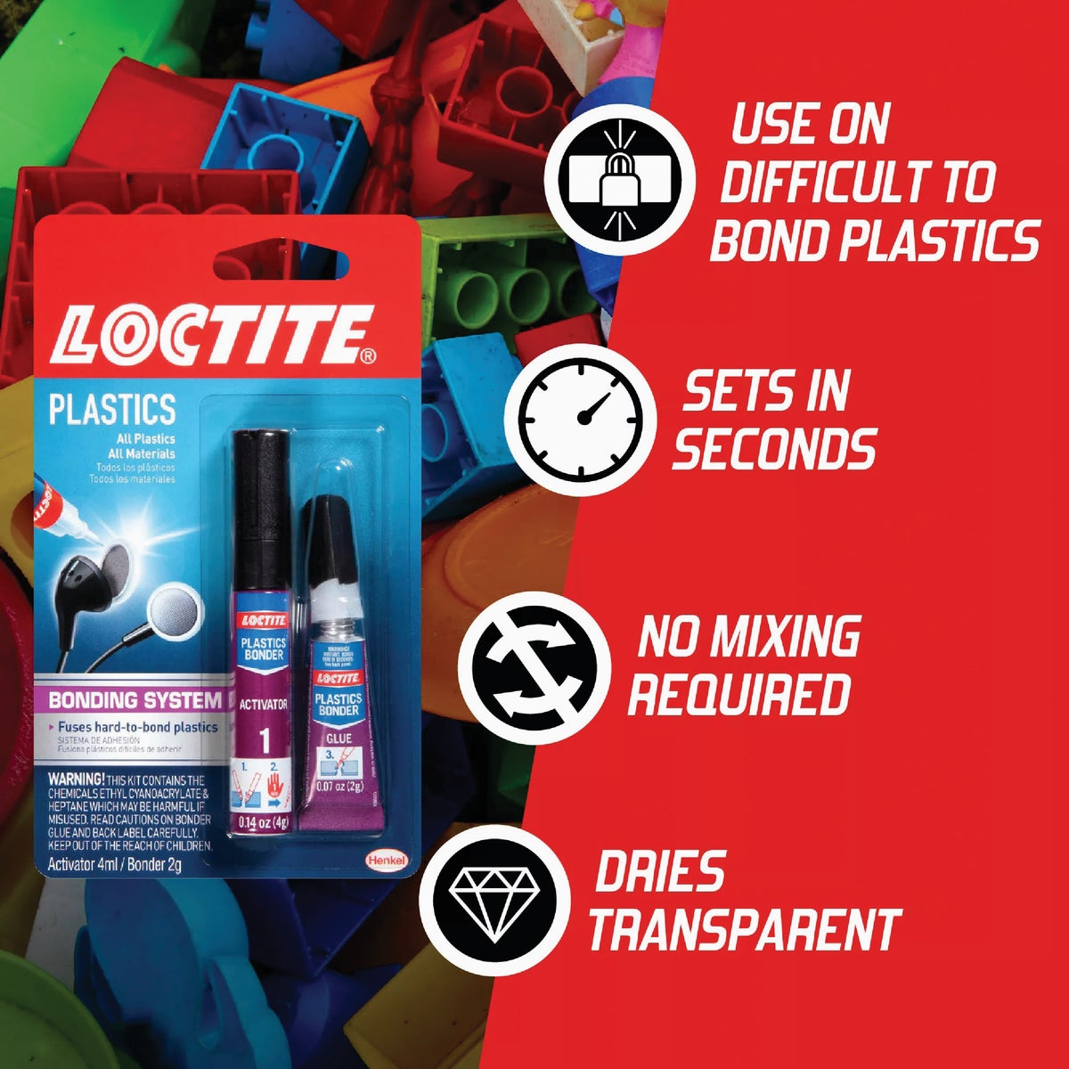 LOCTITE 2 gm Plastic Glue Bonder Image 3