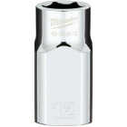 Milwaukee 1/2 In. Drive 12 mm 6-Point Shallow Metric Socket with FOUR FLAT Sides Image 1