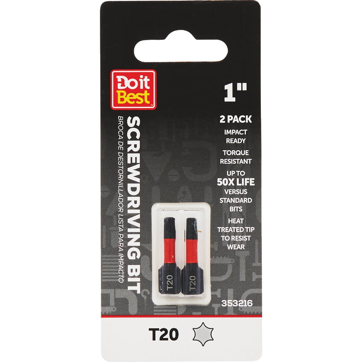 Do it Best 1 In. T20 Torx Impact Ready Screwdriver Bit (2-Pack)