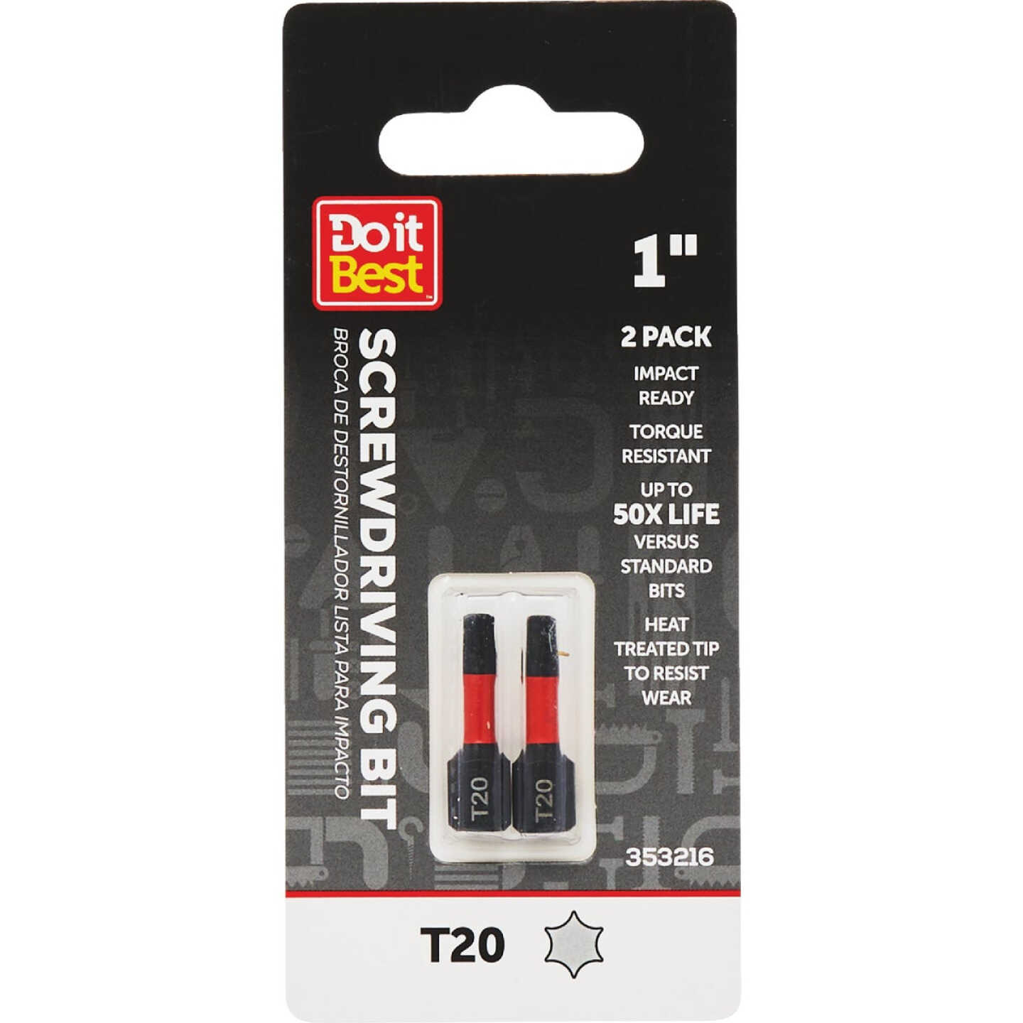 Do it Best 1 In. T20 Torx Impact Ready Screwdriver Bit (2-Pack) Image 1