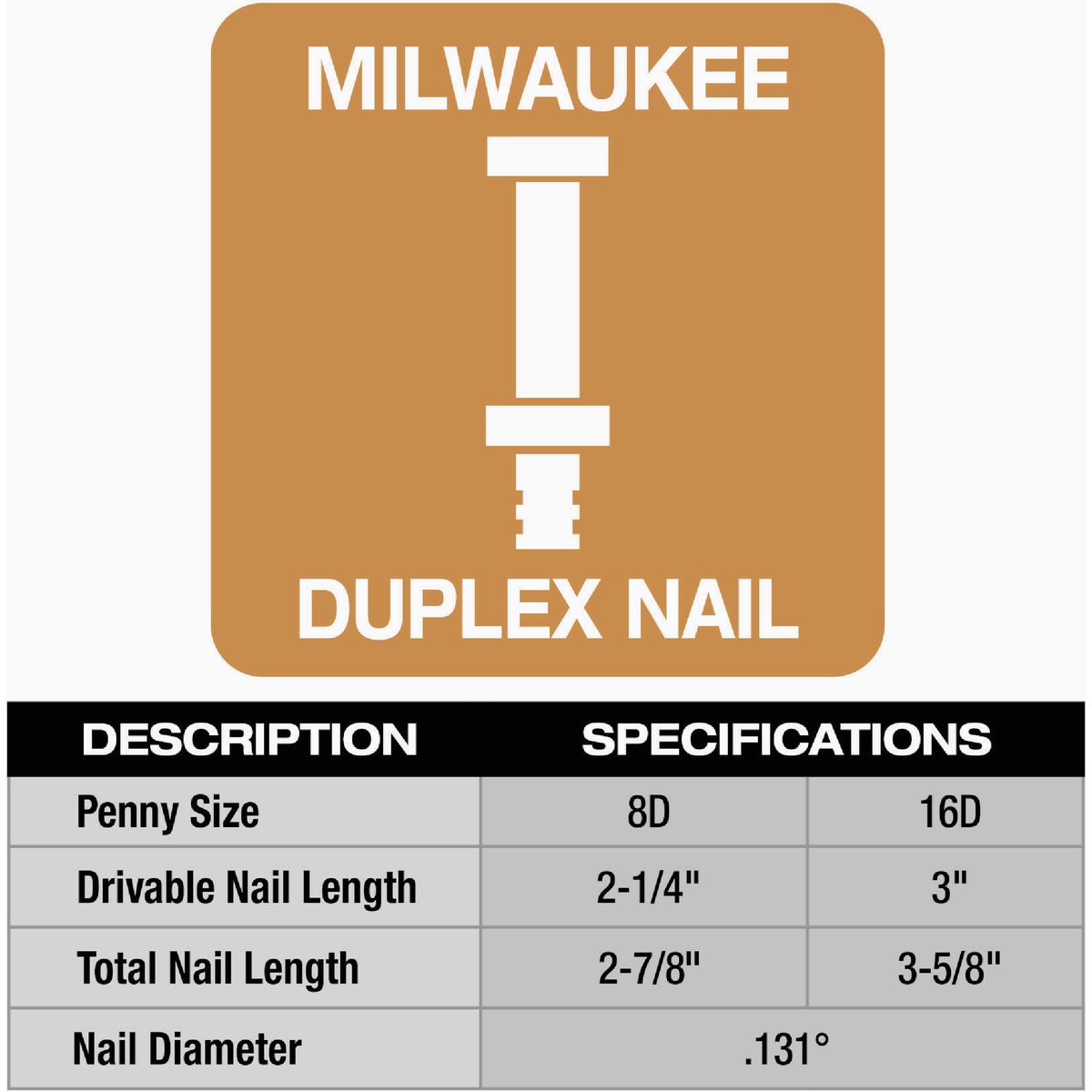 Milwaukee 2-1/4 In. x 0.131 In. Collated Duplex Framing Nails (2000 Ct.) Image 4