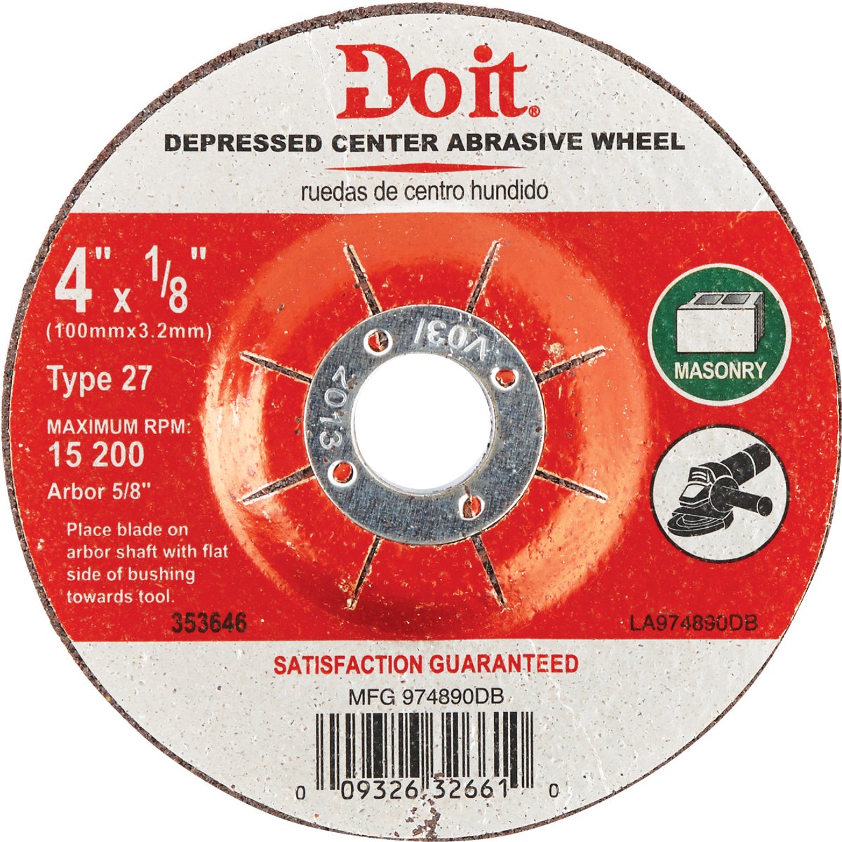 Do it Type 27 4 In. x 1/8 In. x 5/8 In. Masonry Cut-Off Wheel Image 1