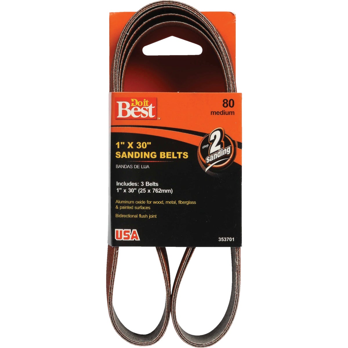 Do it Best 1 In. x 30 In. 80 Grit Power Sanding Sanding Belt (3-Pack) Image 1