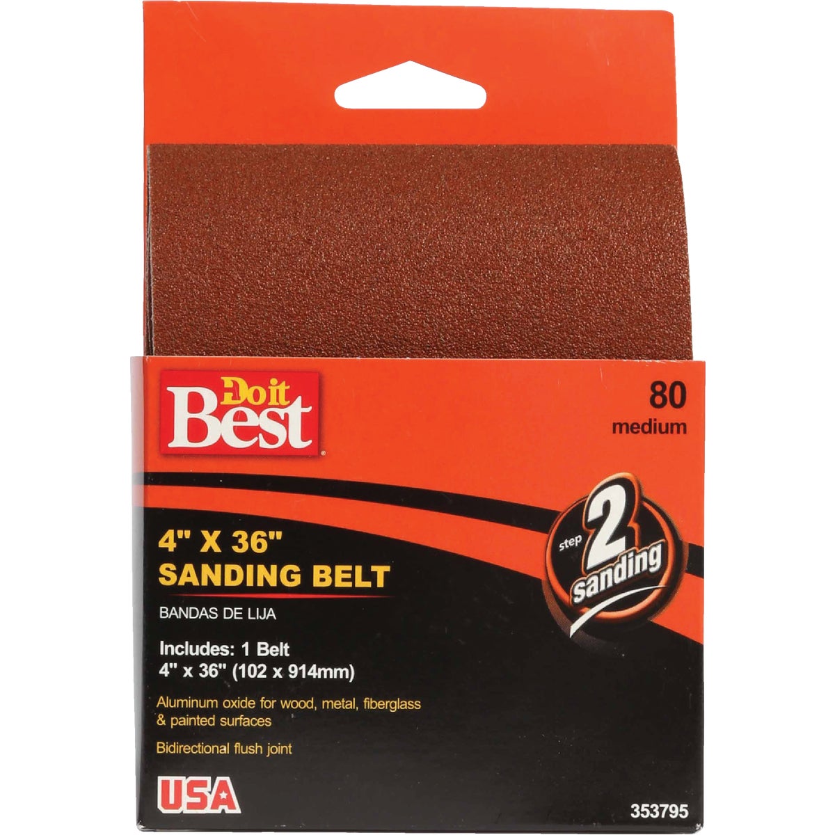 Do it Best 4 In. x 36 In. 80 Grit Heavy-Duty Sanding Belt Image 1