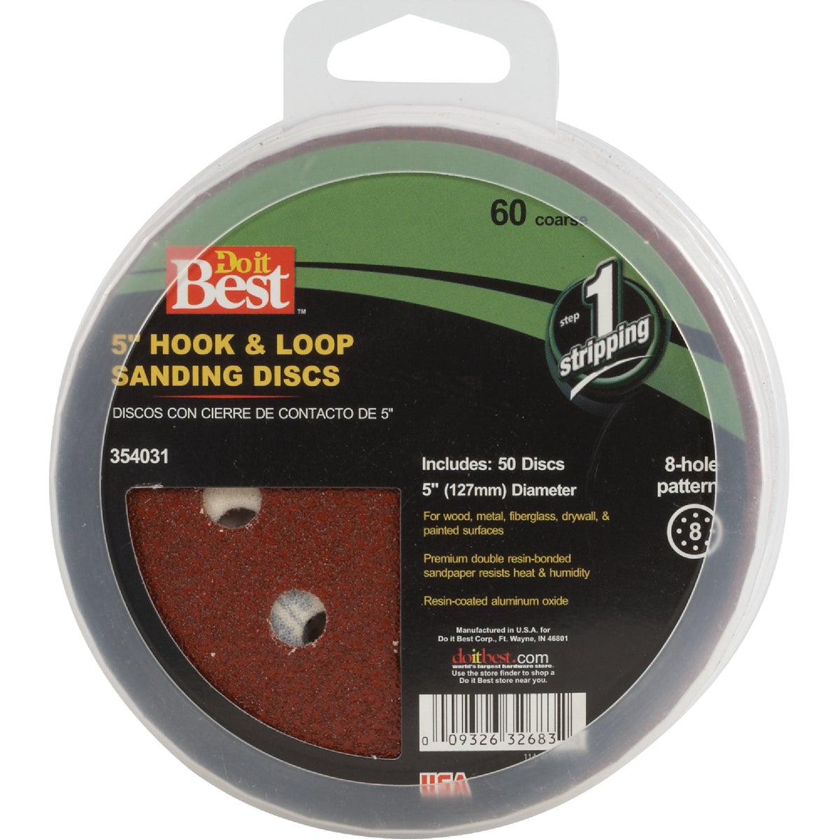 Do it Best 5 In. 60-Grit 8-Hole Pattern Vented Sanding Disc with Hook & Loop Backing (50-Pack) Image 2