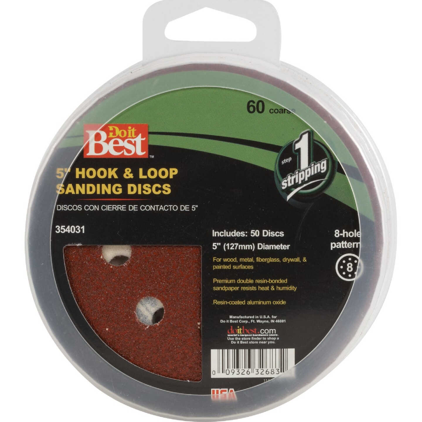 Do it Best 5 In. 60-Grit 8-Hole Pattern Vented Sanding Disc with Hook & Loop Backing (50-Pack) Image 2