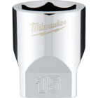 Milwaukee 1/4 In. Drive 15 mm 6-Point Shallow Metric Socket with FOUR FLAT Sides Image 1