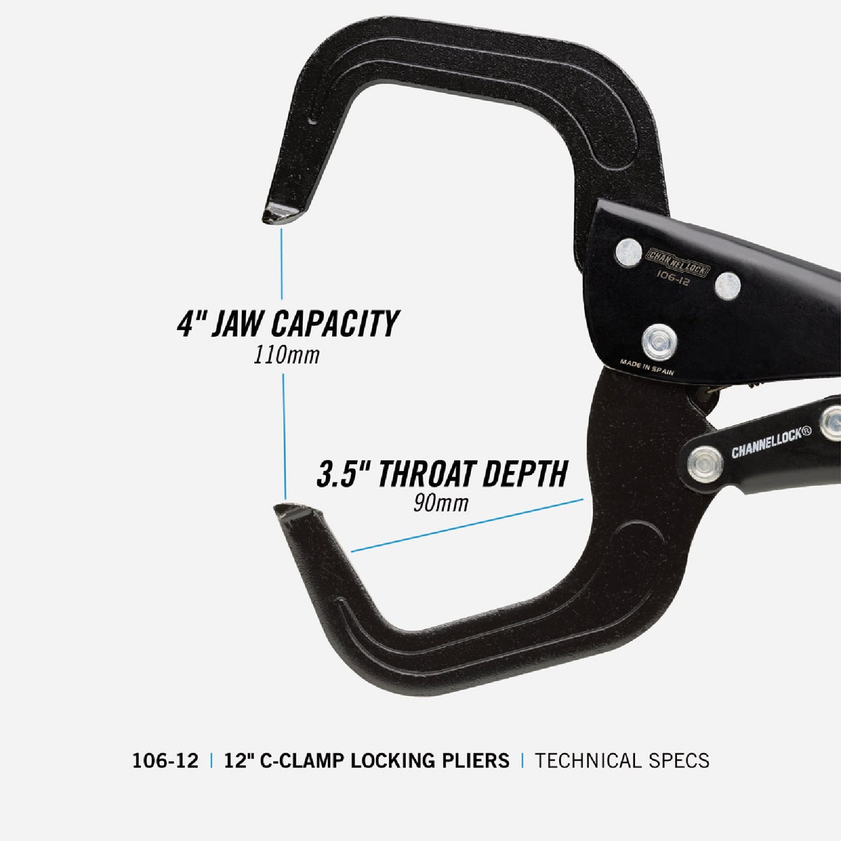 Channellock 12 In. C-Clamp Locking Pliers Image 3