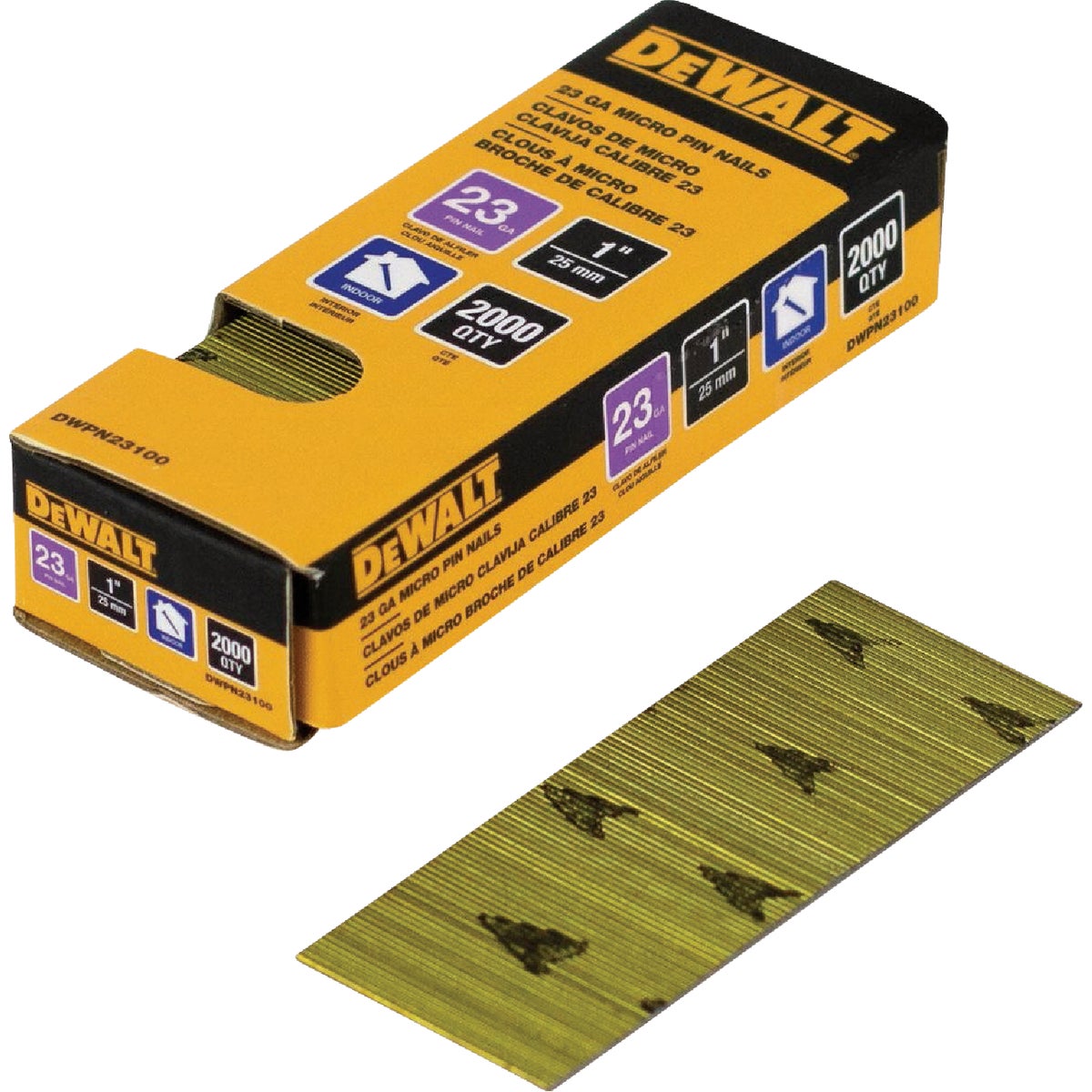 DEWALT 1 In. 23-Gauge Bright Pin Nail (2000 Ct.)