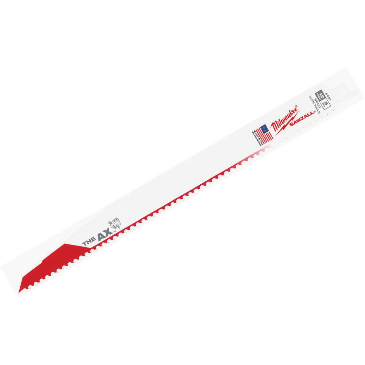 Milwaukee SAWZALL The AX 12 In. 5 TPI Wood with Nails Demolition Reciprocating Saw Blade (Bulk) Image 1