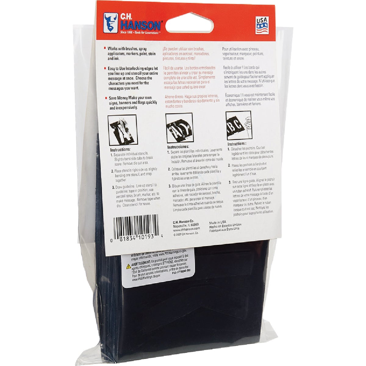 C.H. Hanson 3 In. Plastic Stencil Set (46 Piece) Image 4