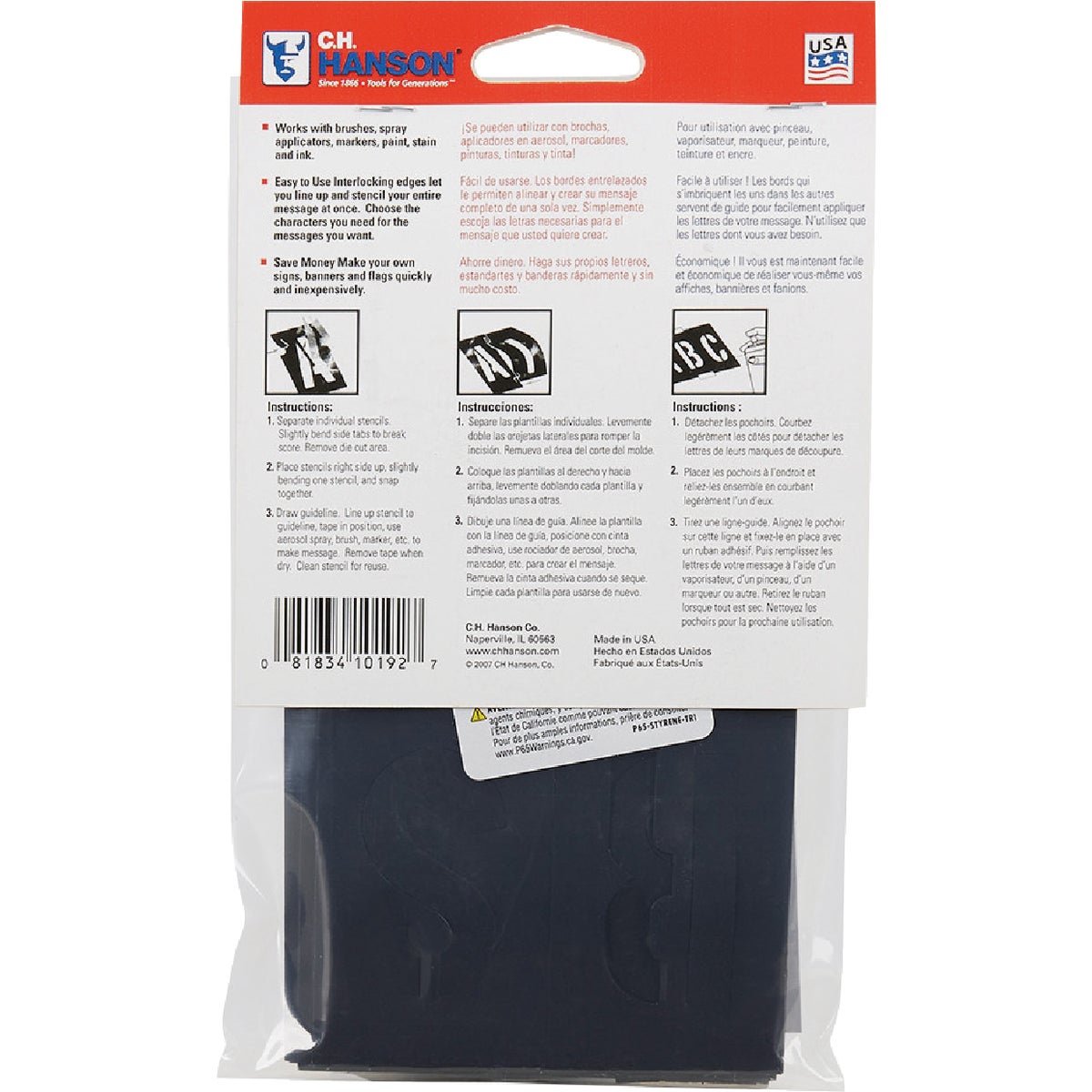 C.H. Hanson 2 In. Plastic Stencil Set (46 Piece) Image 3