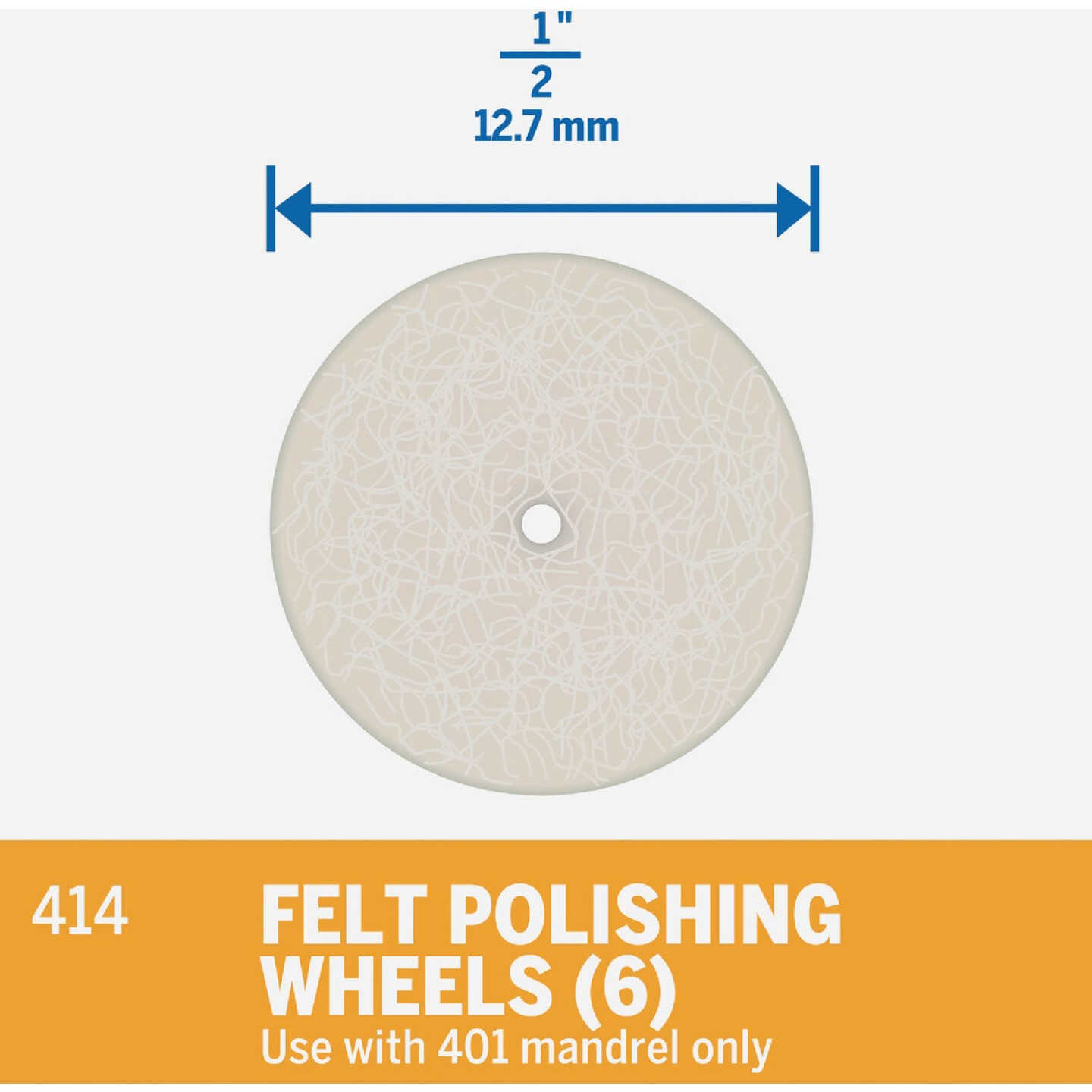 Emery 1/2 In. Felt Polishing Wheel Image 4