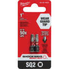 Milwaukee SHOCKWAVE #2 Square Recess 1 In. Insert Impact Screwdriver Bit (2-Pack) Image 1