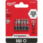 Milwaukee SHOCKWAVE #2 Square Recess 1 In. Insert Impact Screwdriver Bit (5-Pack) Image 1