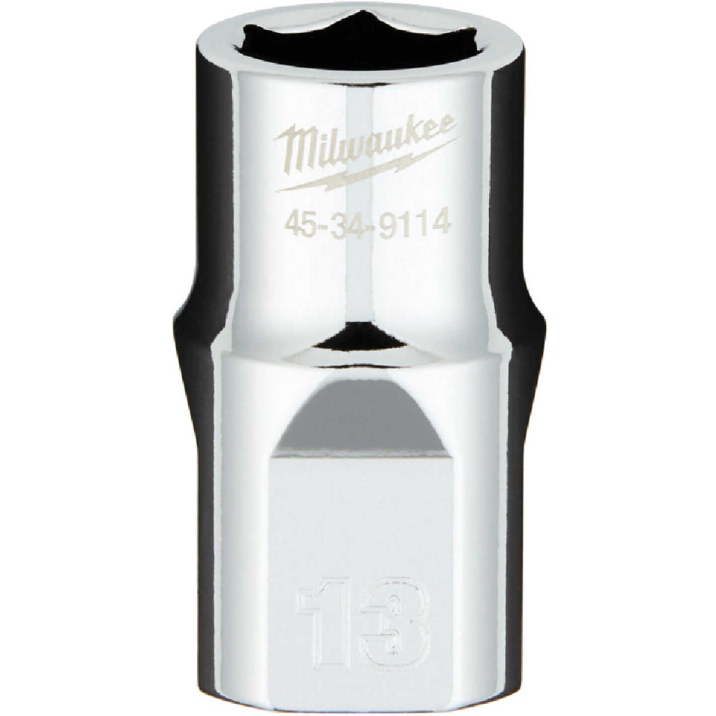 Milwaukee 1/2 In. Drive 13 mm 6-Point Shallow Metric Socket with FOUR FLAT Sides Image 1