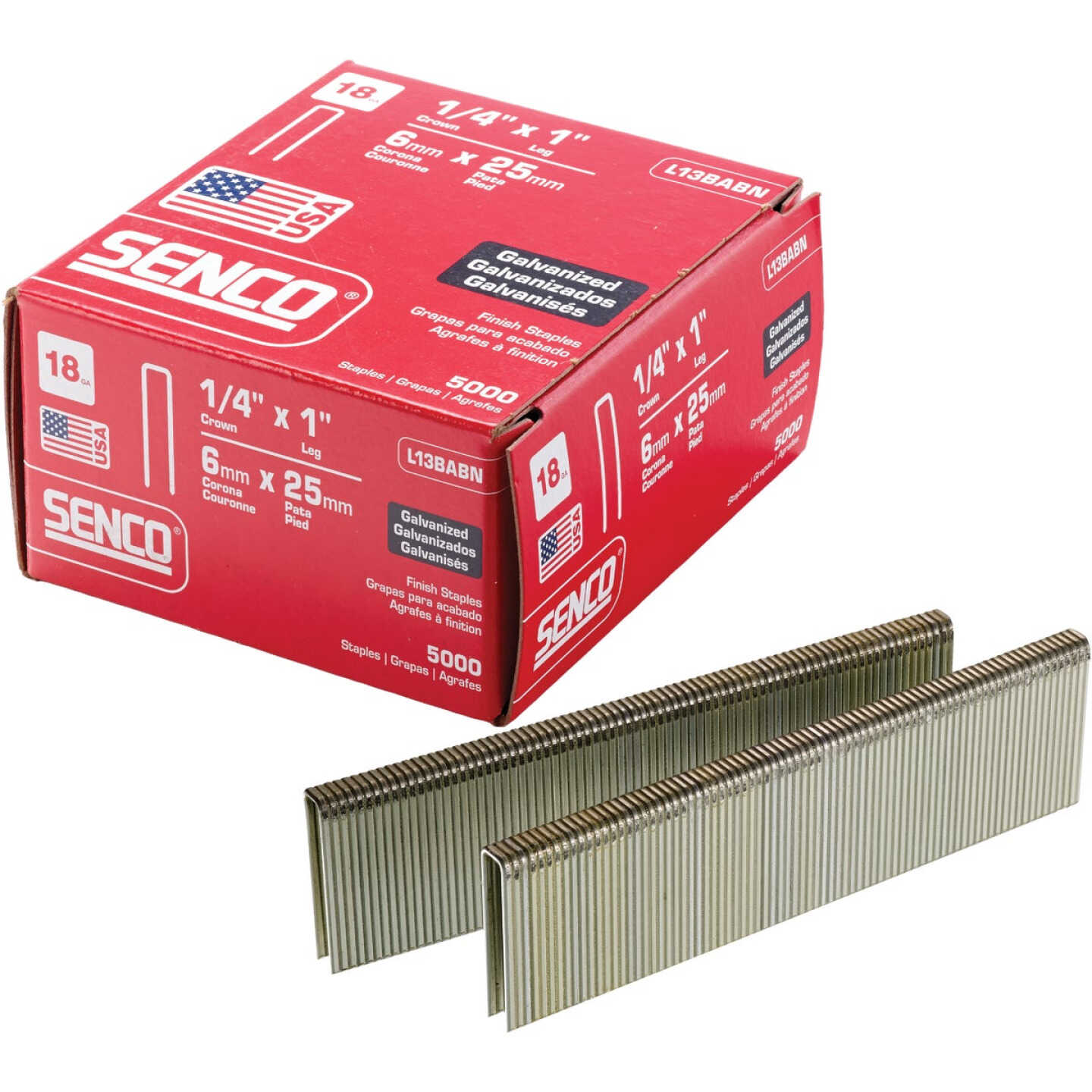 Senco AccuSet 18-Gauge Galvanized Medium Wire Finish Staple, 1/4 In. x 1 In. (5000 Ct.) Image 1