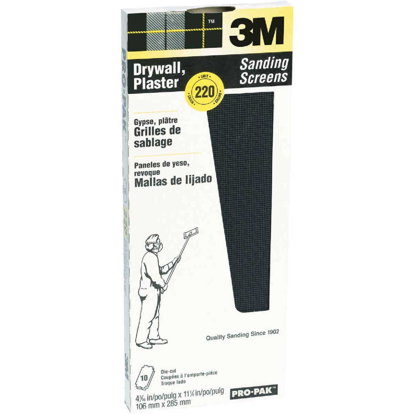 3M ProPak 4-3/16 In. x 11-1/4 In. Drywall Sanding Screens, 220 Grit (10-Pack) Image 1
