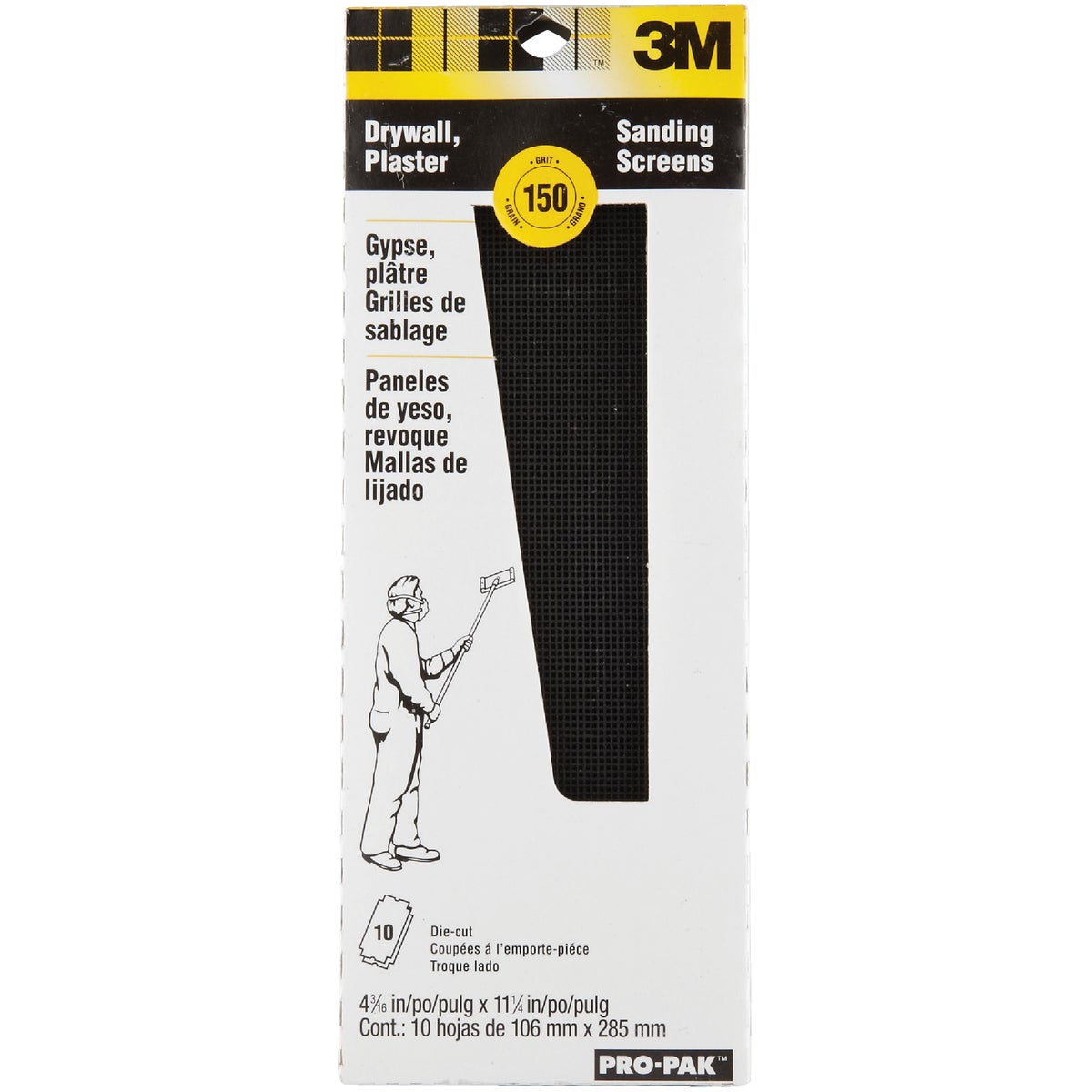 3M ProPak 4-3/16 In. x 11-1/4 In. Drywall Sanding Screens, 150 Grit (10-Pack) Image 3