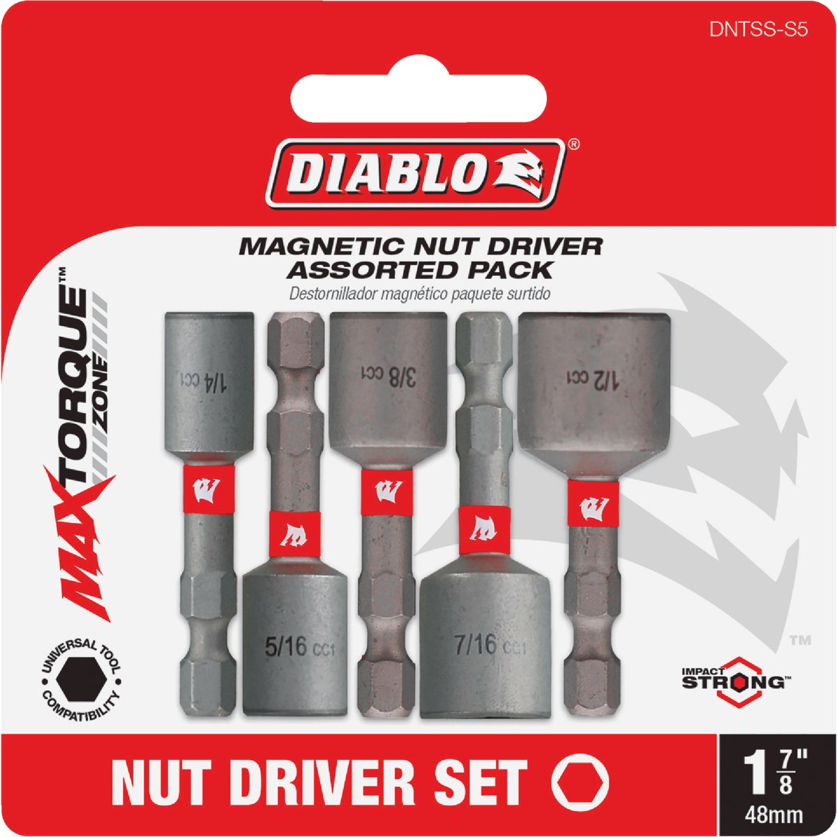 Diablo 1-7/8 In. Magnetic Nutdriver Set (5-Piece) Image 1