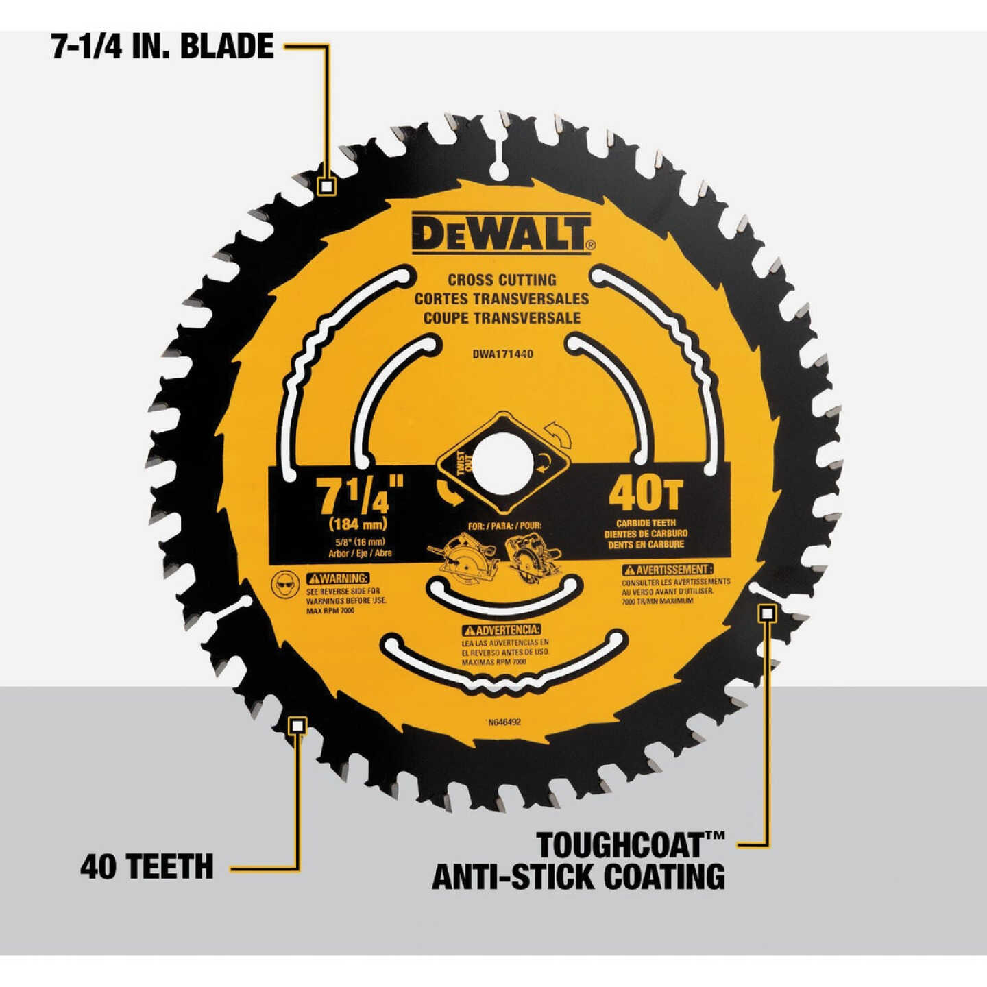 DEWALT 7-1/4 In. 40-Tooth Circular Saw Blade, Bulk Image 2