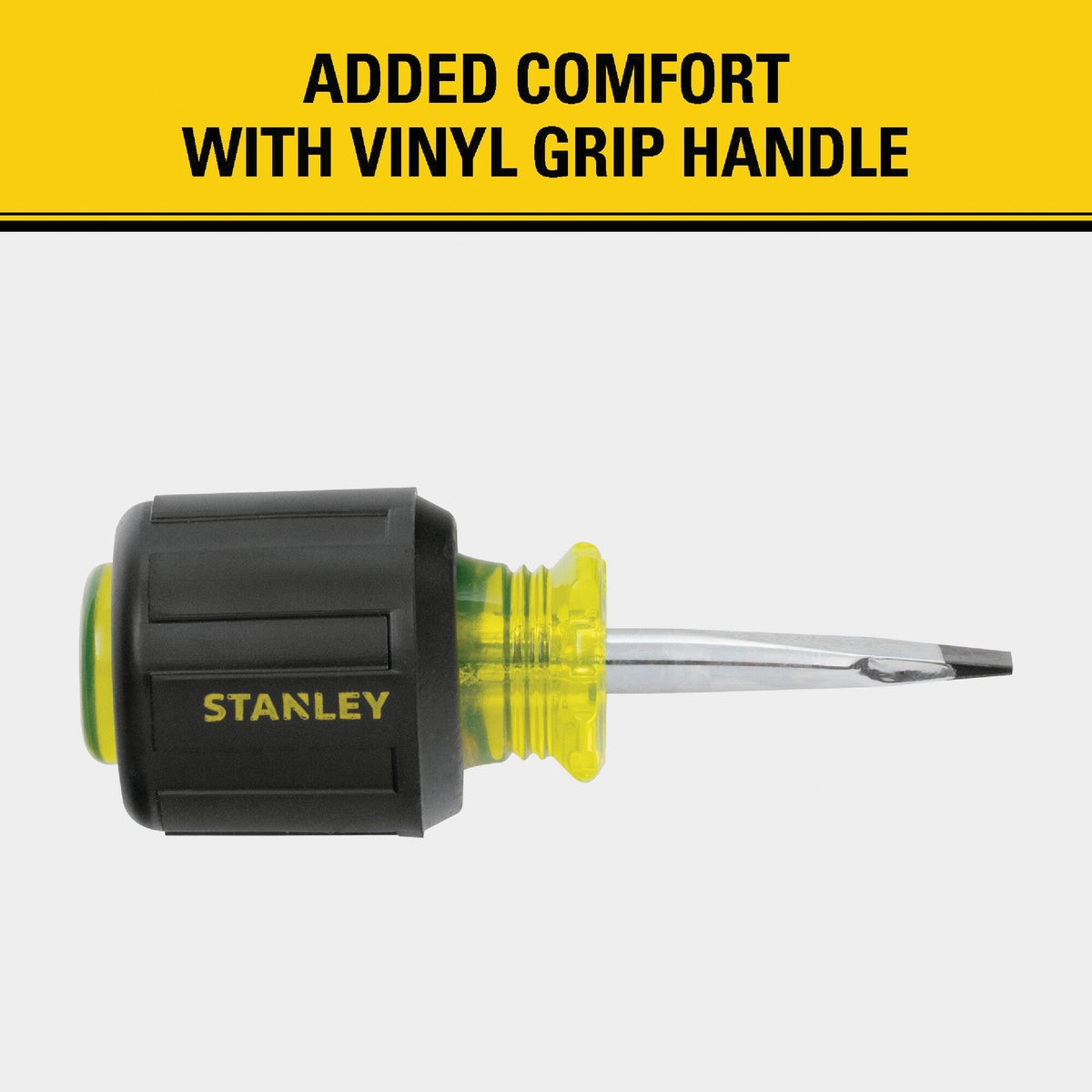 Stanley 1/4 In. x 1-1/2 In. Stubby Vinyl Grip Slotted Screwdriver Image 3