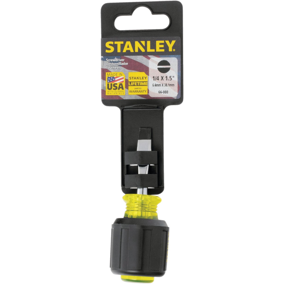 Stanley 1/4 In. x 1-1/2 In. Stubby Vinyl Grip Slotted Screwdriver Image 5