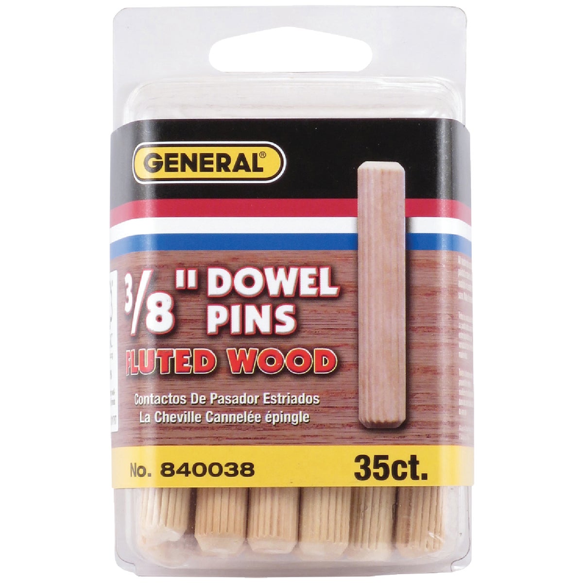 General Tools 3/8 In. Fluted Hardwood Dowel Pin (35-Count) Image 2