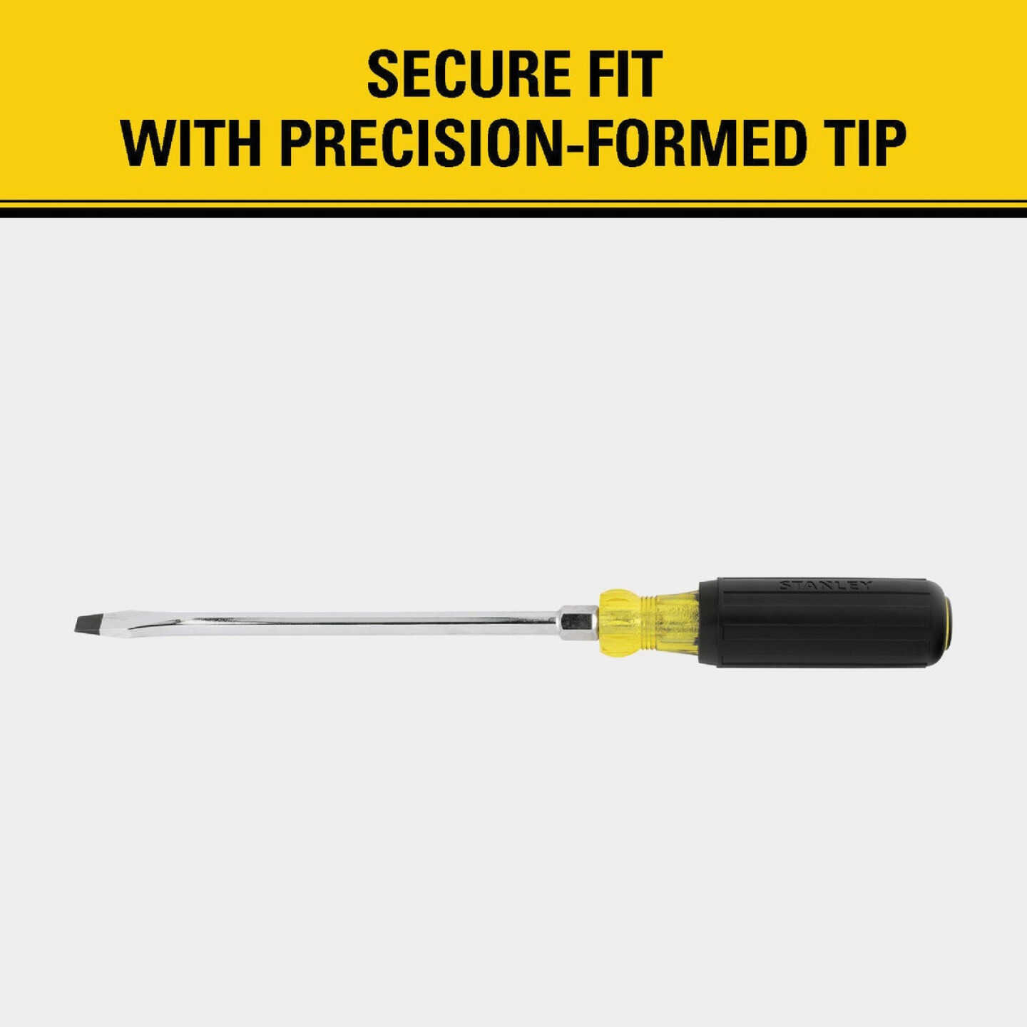 Stanley 3/8 In. x 8 In. Standard Vinyl Grip Slotted Screwdriver Image 3
