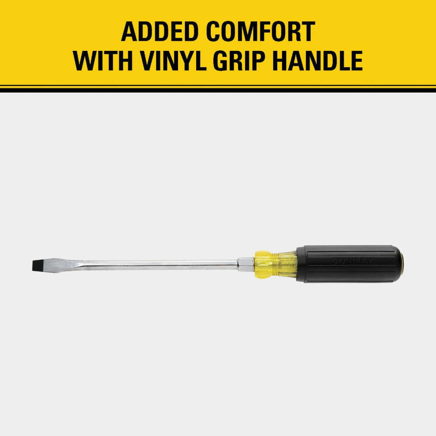Stanley 3/8 In. x 8 In. Standard Vinyl Grip Slotted Screwdriver Image 4