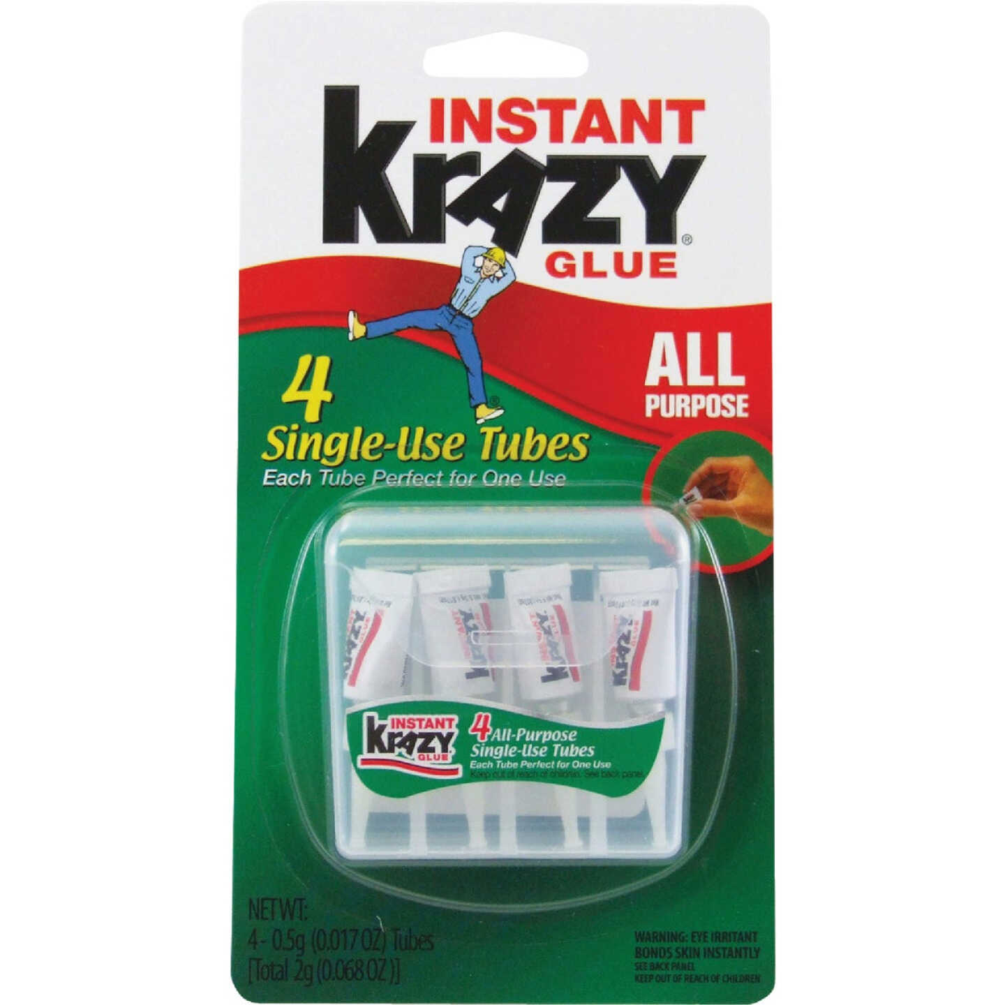 Krazy Glue 0.02 Oz. Liquid Single Use All-Purpose Super Glue (4-Pack) Image 1