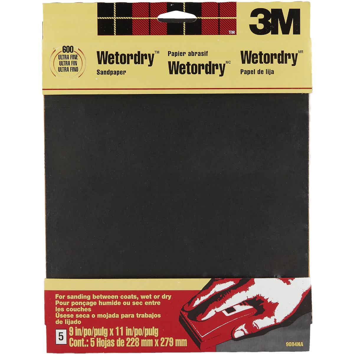 3M Wetordry 9 In. x 11 In. Ultra Fine Sandpaper, 600 Grit (5-Pack)