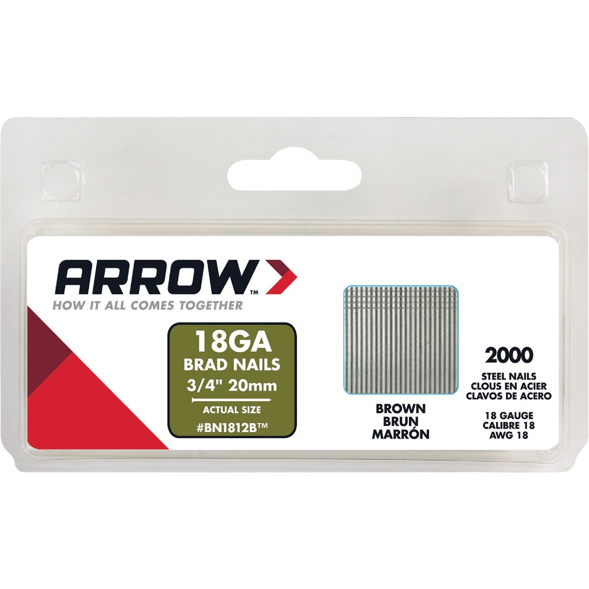 Arrow 18-Gauge Steel Brad Nail, 3/4 In. (2000-Pack) Image 1