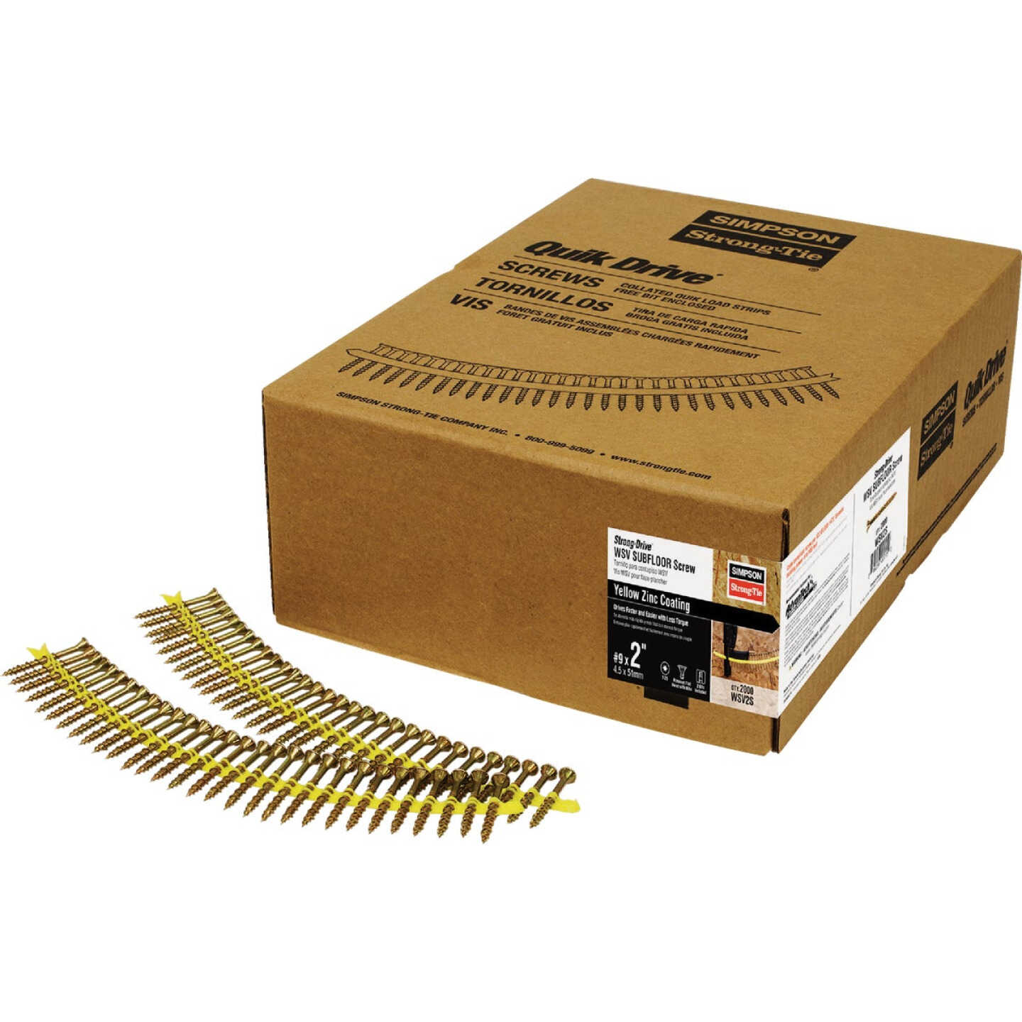 Strong-Drive WSV SUBFLOOR Screw (Collated) #9 x 1-3/4 in. T-25, Yellow-Zinc (2000-Qty) Image 2