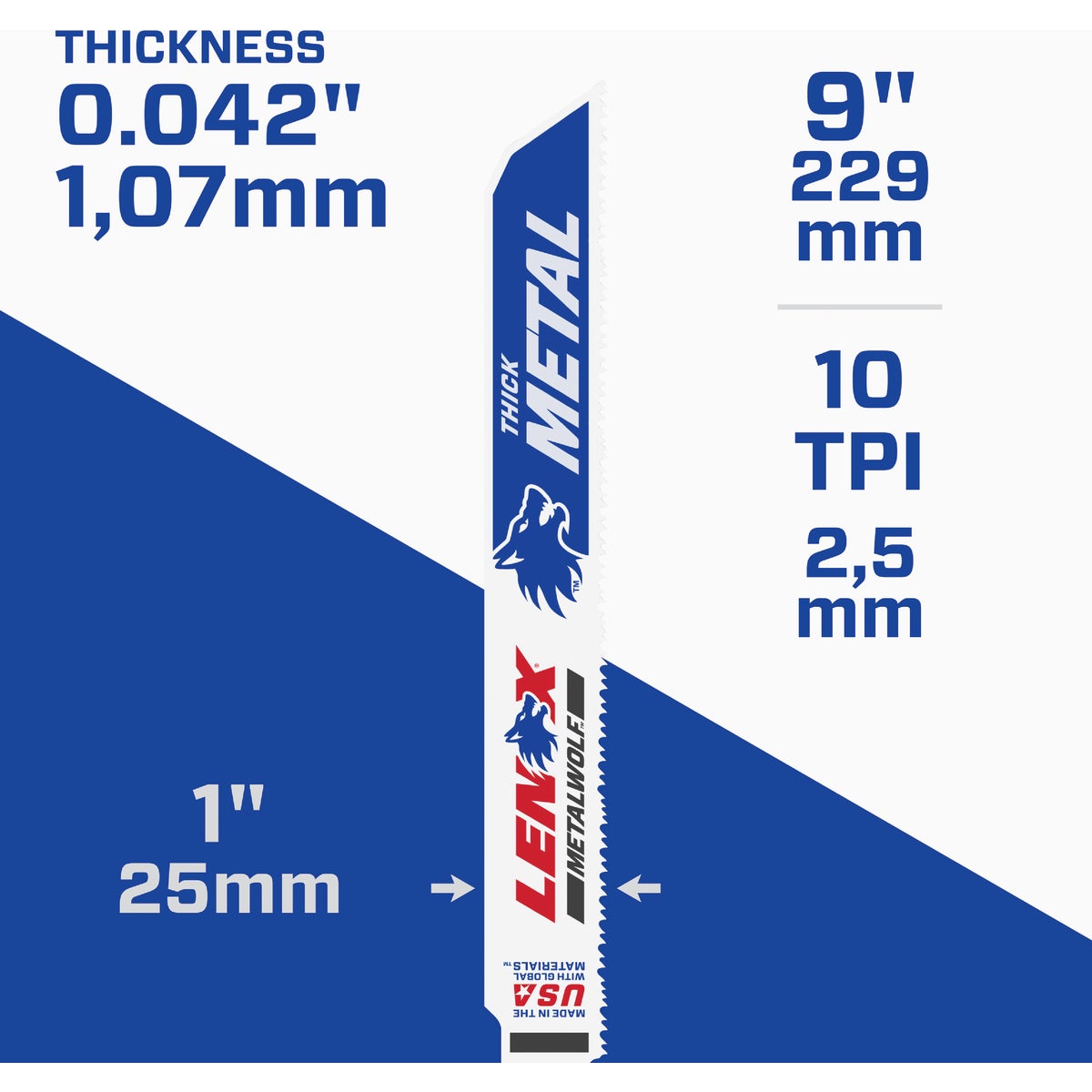 Lenox METALWOLF WAVE EDGE 9 In. 10 TPI Medium Metal Reciprocating Saw Blade (2-Pack) Image 3