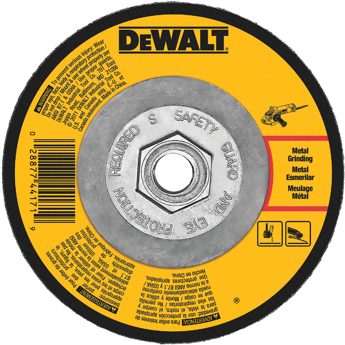 DEWALT HP Type 27 4-1/2 In. x 1/8 In. x 5/8 In.-11 Metal Grinding Cut-Off Wheel Image 1